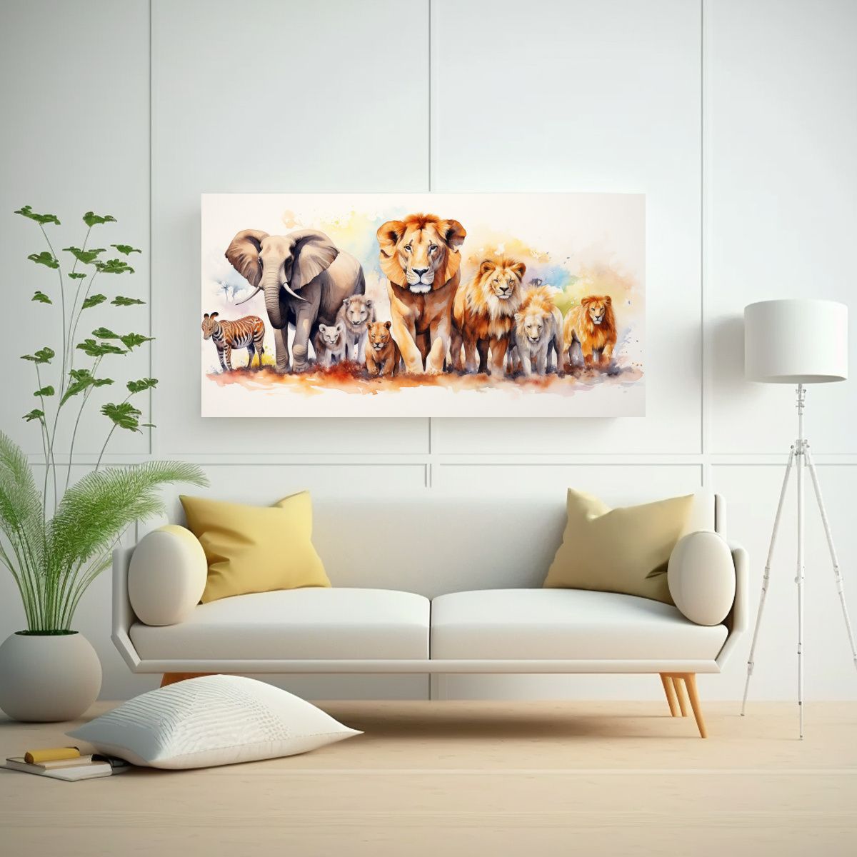 GENERICO - Pintura Creativa De Animales De Safari En Acuarela 160x80cm