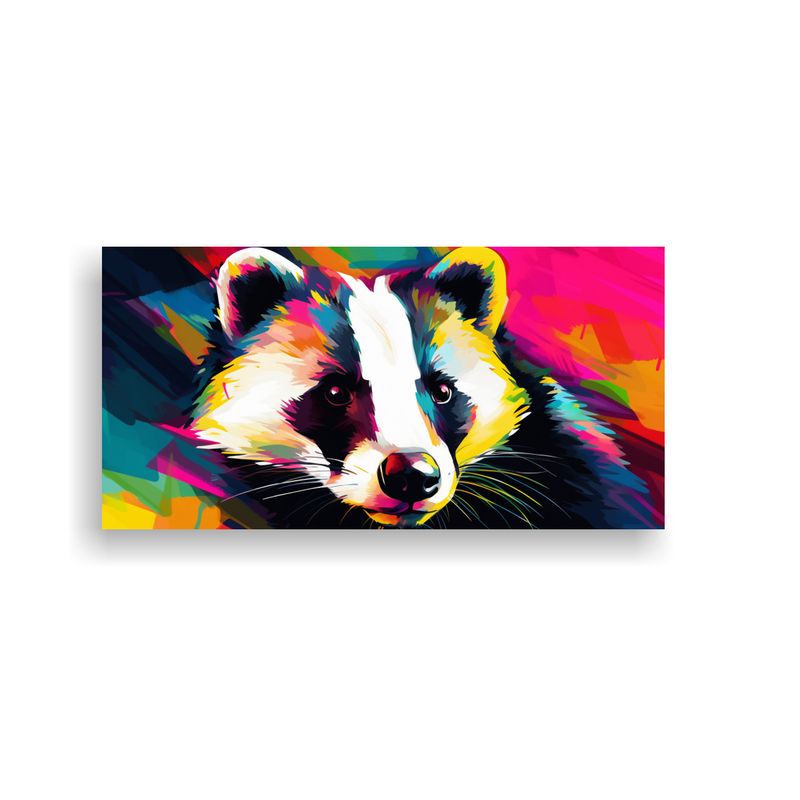 GENERICO - Cuadro Abstracto Simétrico Mapache En Colores Br 160x80cm