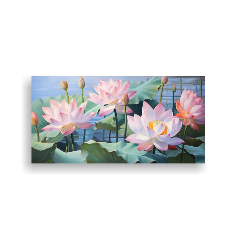 GENERICO - Pintura Abstracta Floral De Loto En Estilo Estilo  160x80cm