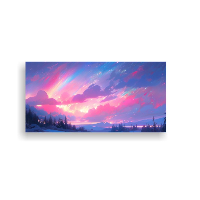 GENERICO - Cuadro Decorativo Abstracto Northern Lights Inten 160x80cm