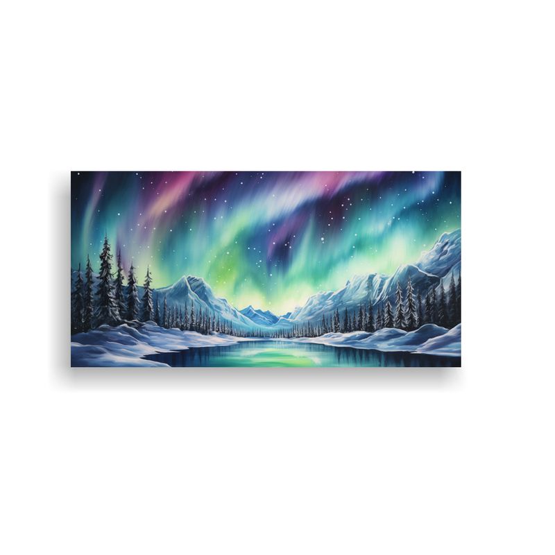 GENERICO - Pintura Abstracta De Colores Acuarela Aurora Borea 160x80cm