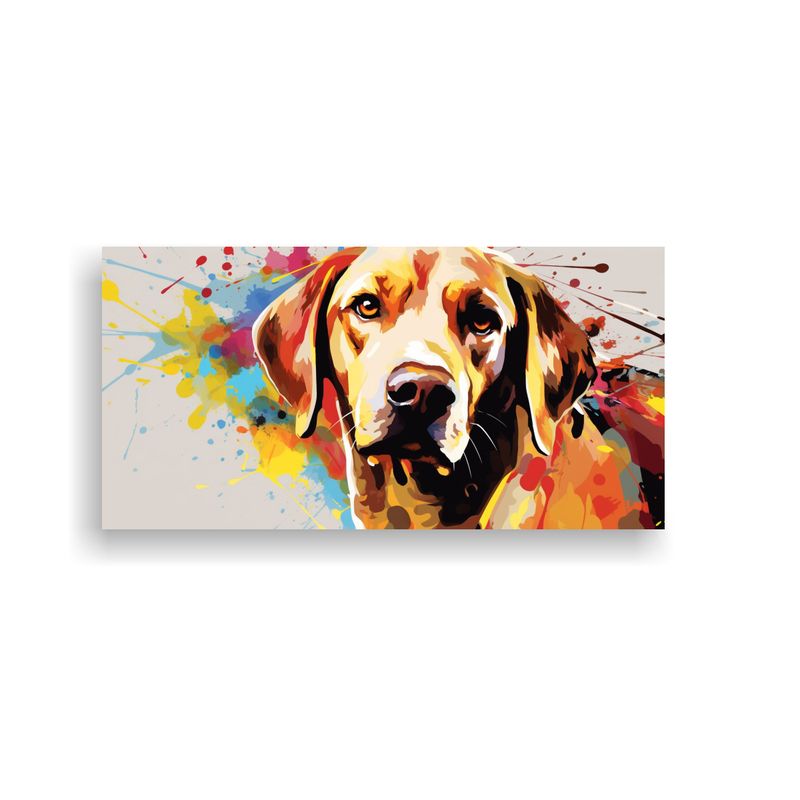 GENERICO - Cuadro Acuarela Mascota En Colores Vibrantes Y Mar 160x80cm