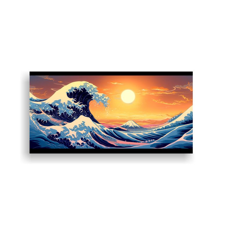 GENERICO - Pintura Decorativa Ola Gigante De Kanagawa Con So 160x80cm