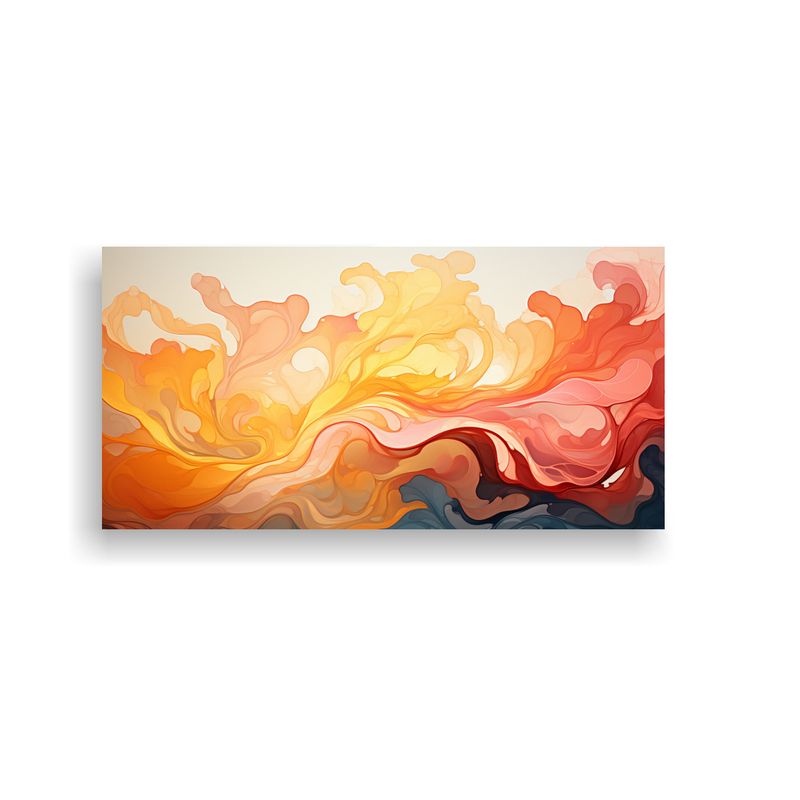 GENERICO - Cuadro Surrealista De Coral En Tonos De Mantequill 160x80cm