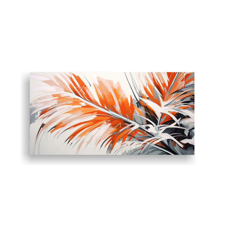 GENERICO - Pinturas De Decoración Con Hojas De Palma En Blan 160x80cm