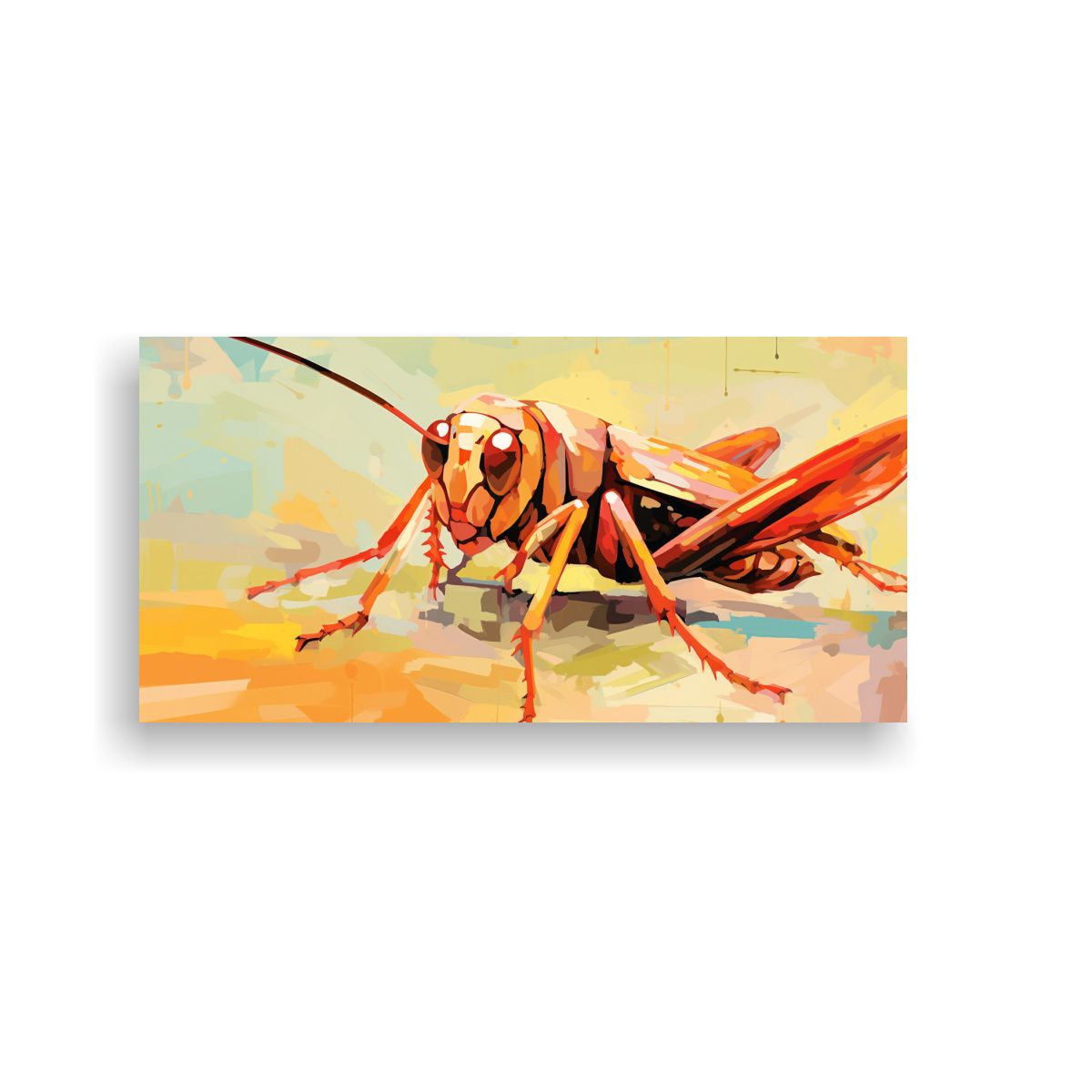 GENERICO - Cuadro Decorativo De Arte Pop Saltamontes En Tono 160x80cm