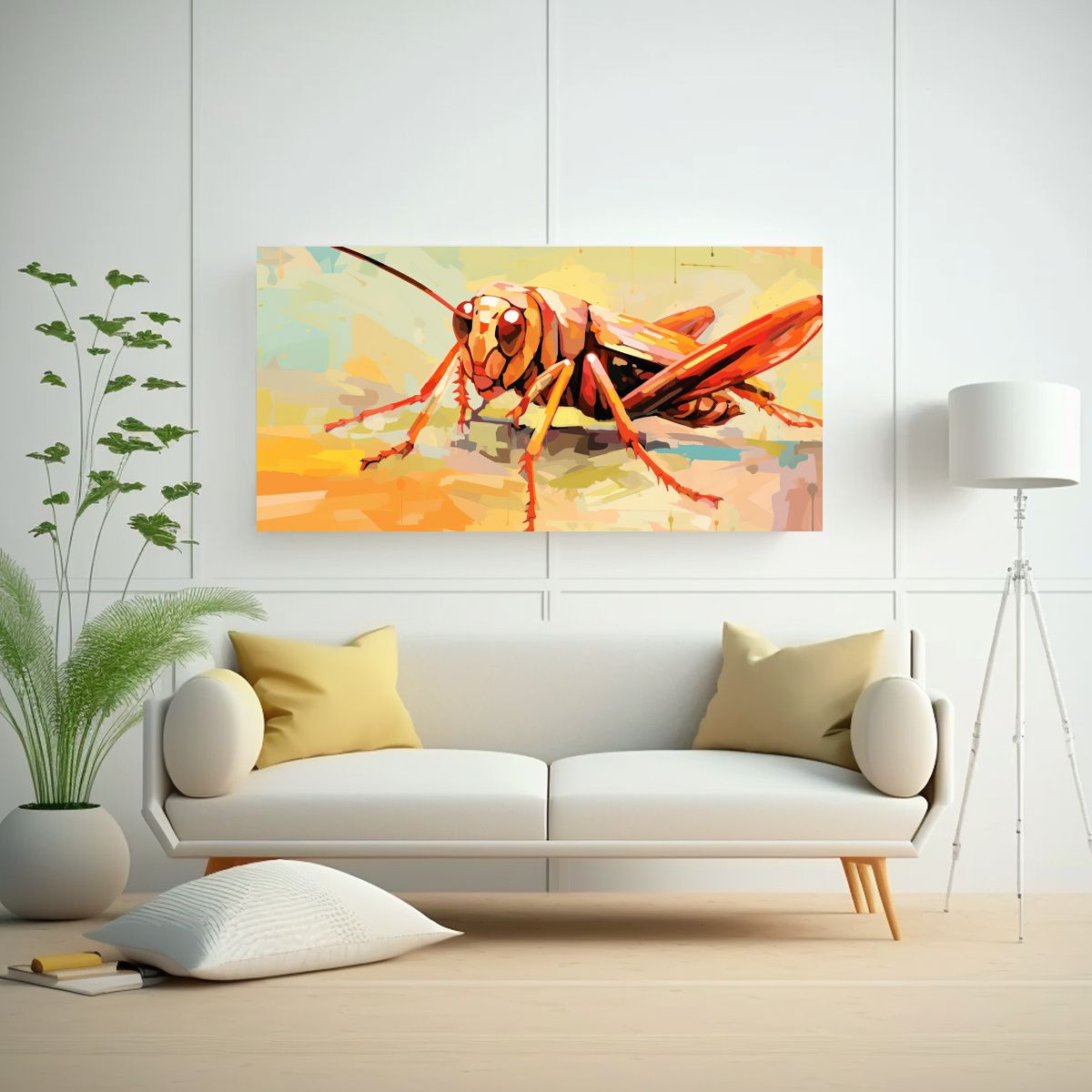 GENERICO - Cuadro Decorativo De Arte Pop Saltamontes En Tono 160x80cm