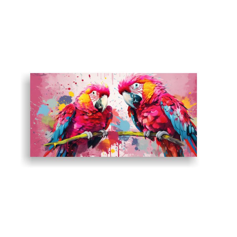 GENERICO - Lienzo Dibujo De Parrots En Colores Vibrantes Y Ro 160x80cm