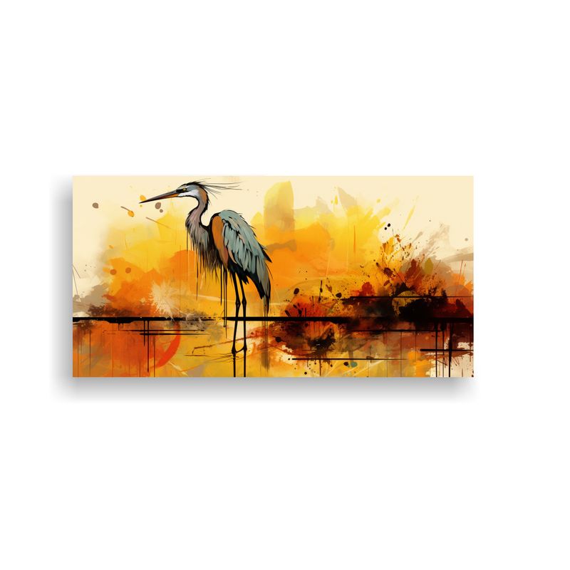 GENERICO - Cuadro Moderno De Expresión Garza En Colores Mar 160x80cm