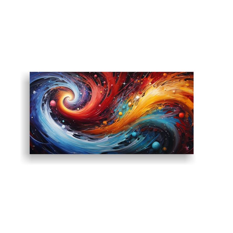 GENERICO - Lienzo De Tela Con Dos Remolinos De Colores Vibran 160x80cm