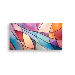 GENERICO - Pintura Abstracta En Estilo Vitral Elegante 160x80cm