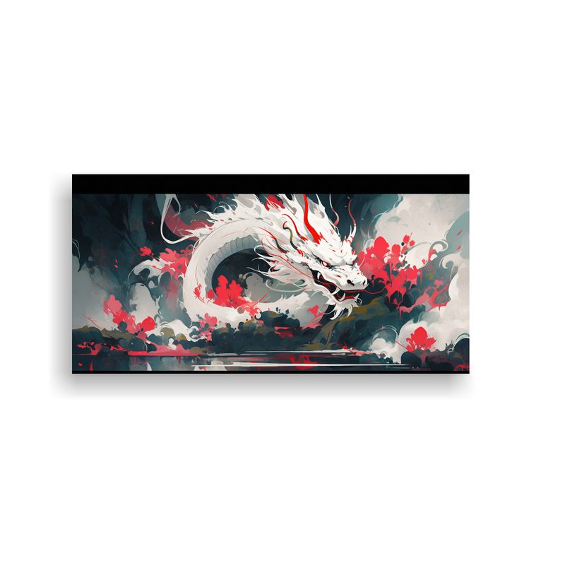 GENERICO - Pinturas Decorativas De Dragón Blanco En Atmósfe 160x80cm