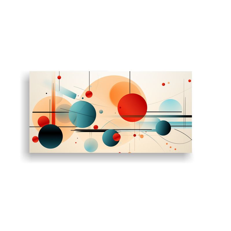 GENERICO - Lienzo Tema Abstracto Minimalista Formas Teal Y Or 160x80cm