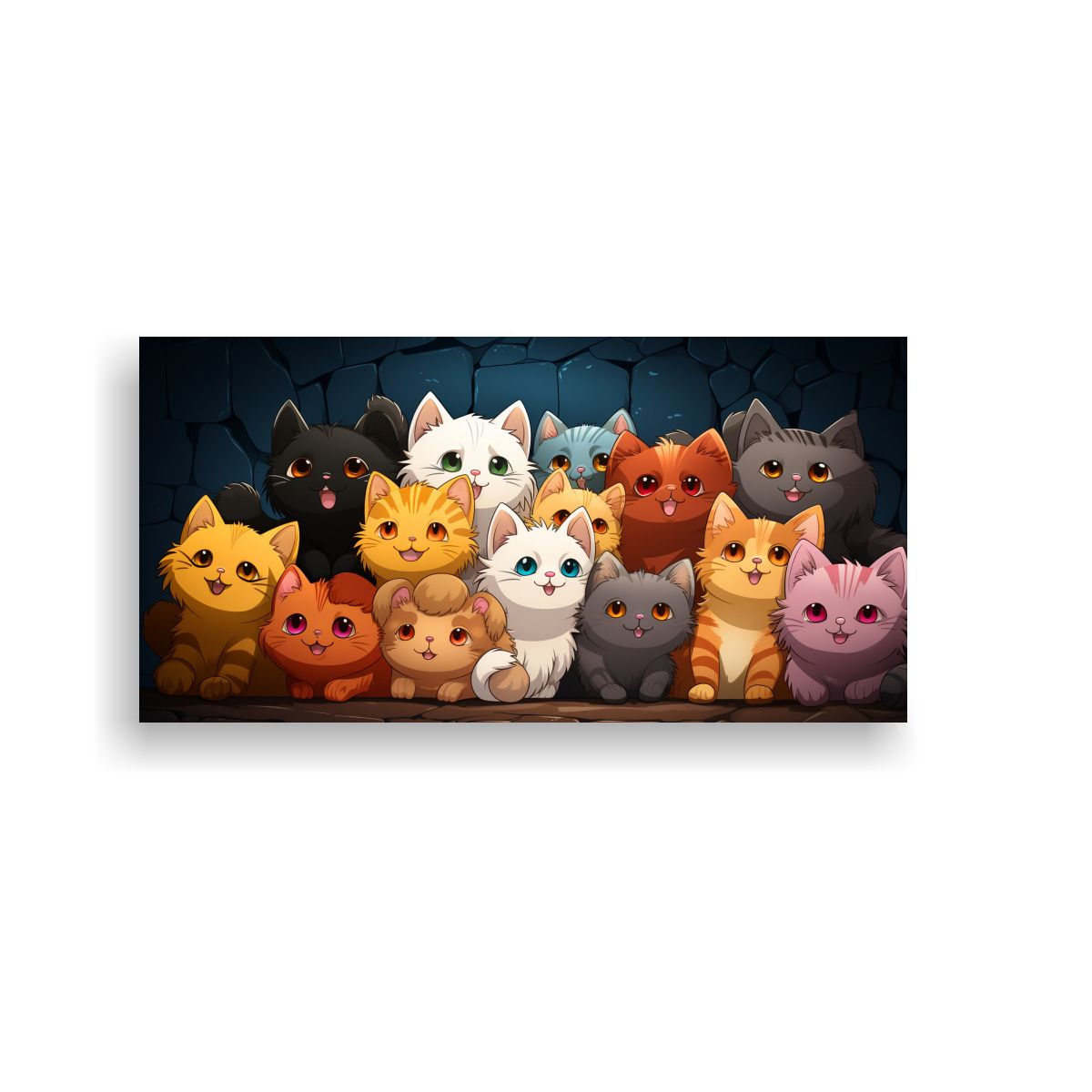 GENERICO - Pegatina De Multitud De Gatos Felices Y Locos En P 160x80cm