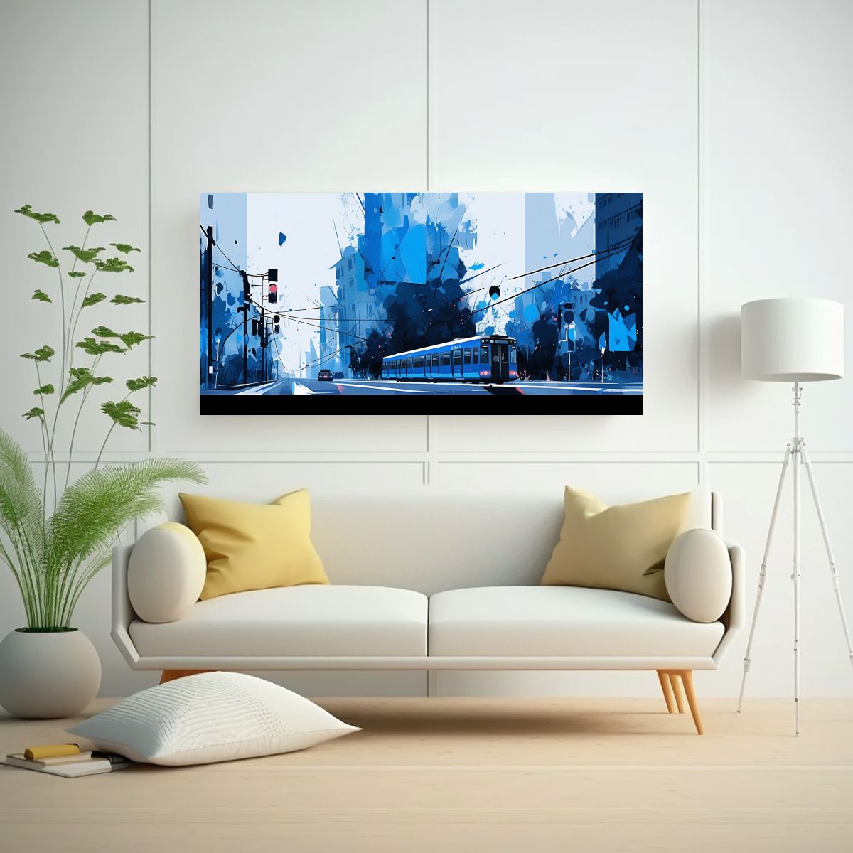 GENERICO - Pinturas Decorativas De Escenas Urbanas En Santiag 160x80cm.