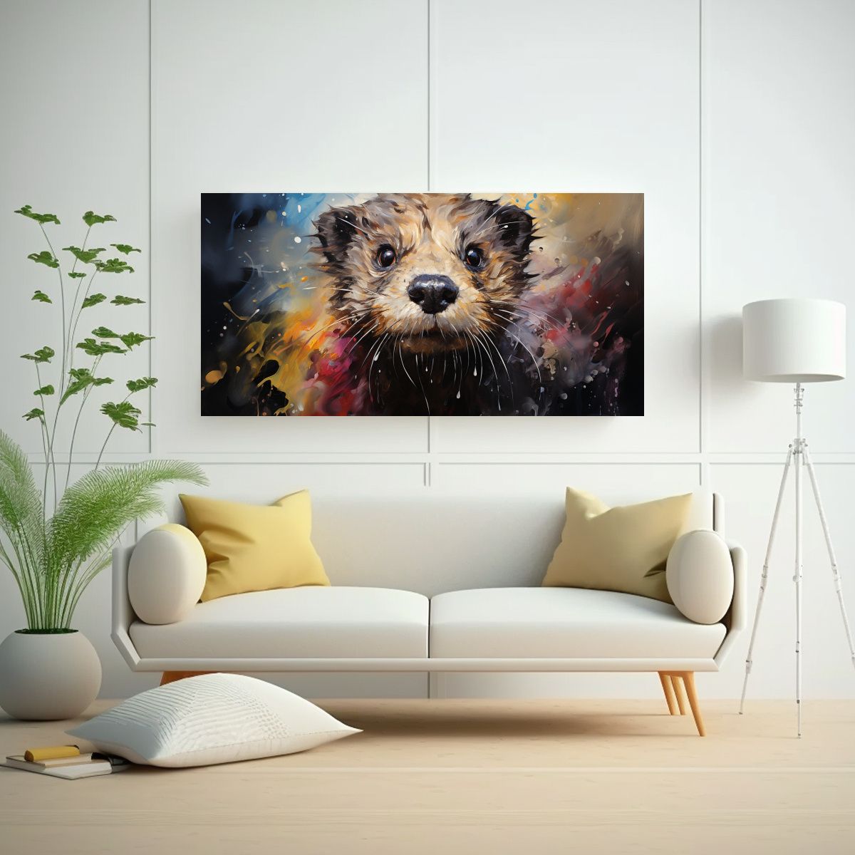 GENERICO - Pintura En Bastidor Inspiradora De Ferret En Acuar 160x80cm