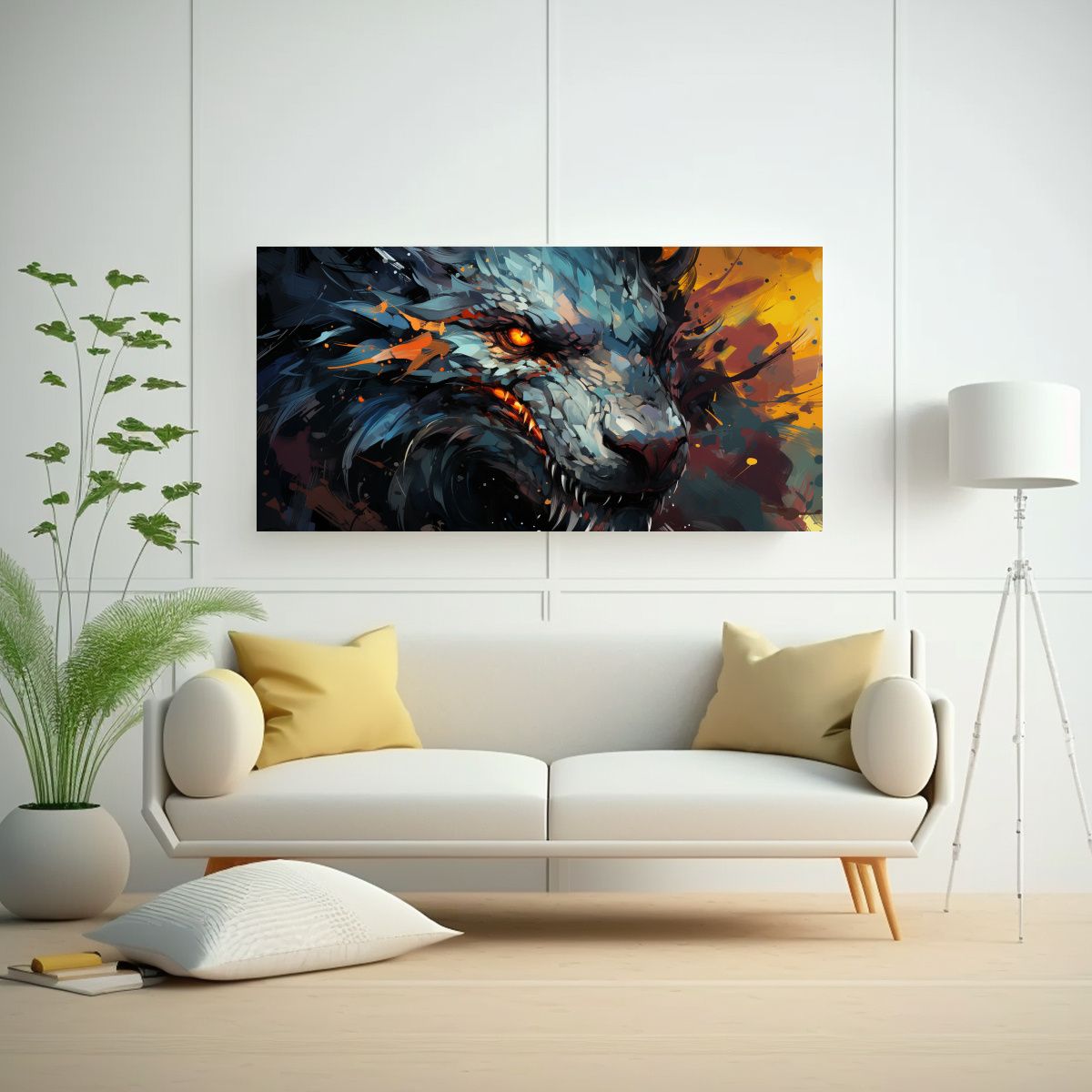 GENERICO - Pinturas Decorativas De Tema Floral Y Dragón En C 160x80cm