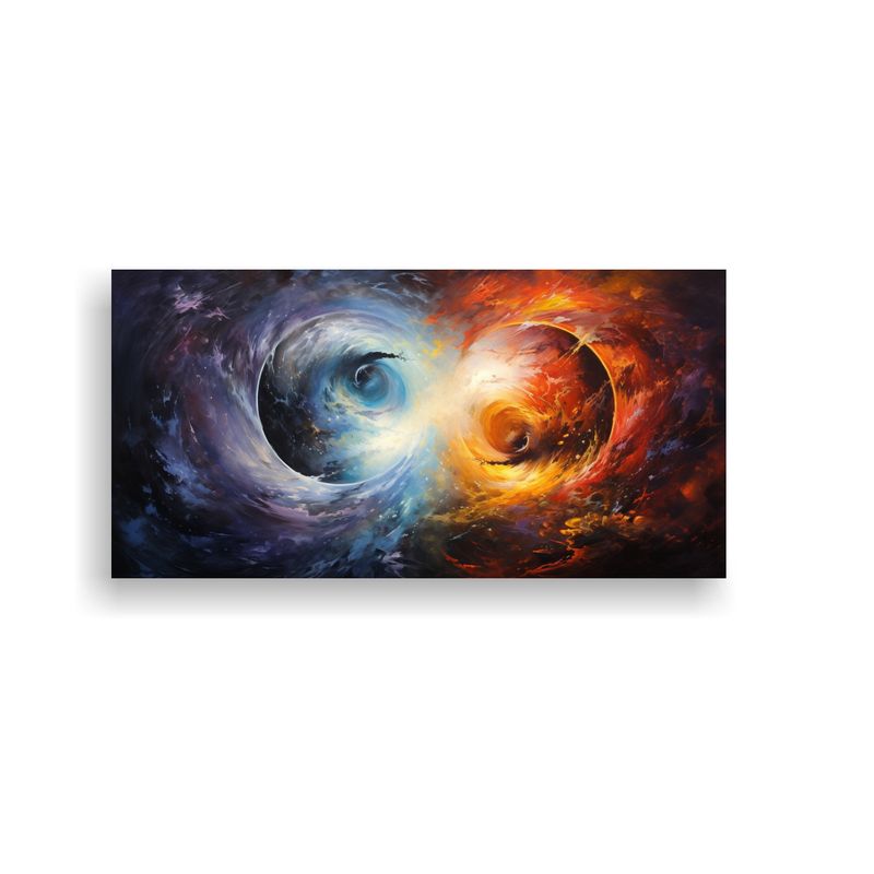GENERICO - Pintura En Bastidor Tonos Yin Y Yang En Estilo ól 160x80cm