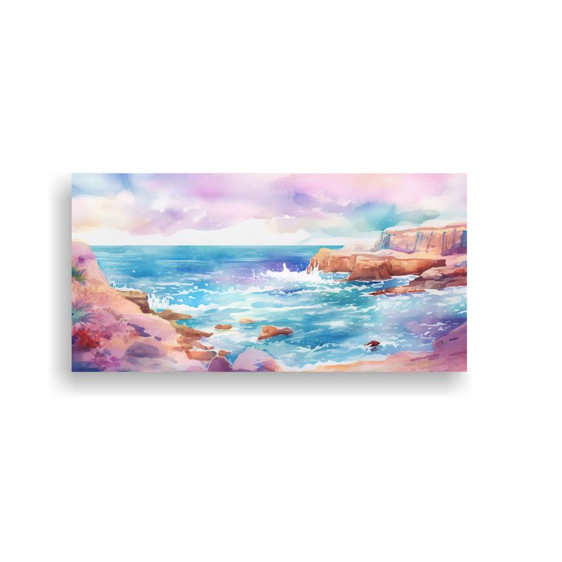 GENERICO - Cuadro Moderno Calidez En La Costa Con Salpicadur 160x80cm