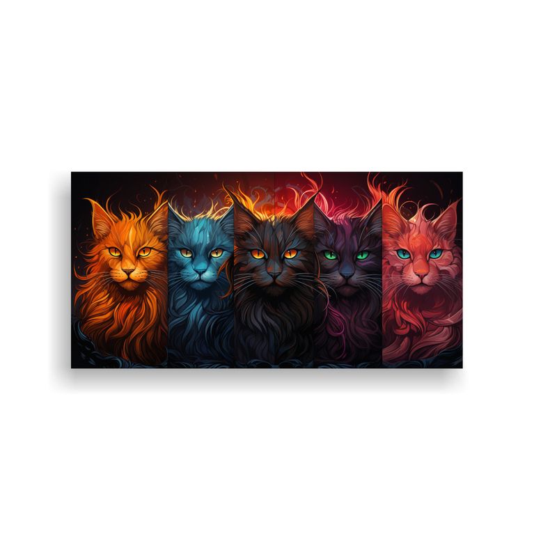 GENERICO - Pinturas De Decoración Estilo Gatos De Nueve Colo 160x80cm
