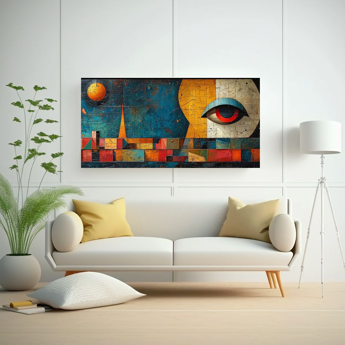 GENERICO - Cuadro De Tela Composición Dinámica En Nave Esp 160x80cm.