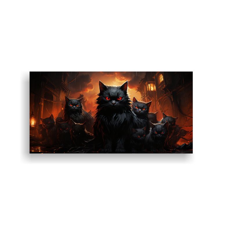 GENERICO - Cuadro Vanguardia Monstruos Gatitos Malvados En E 160x80cm