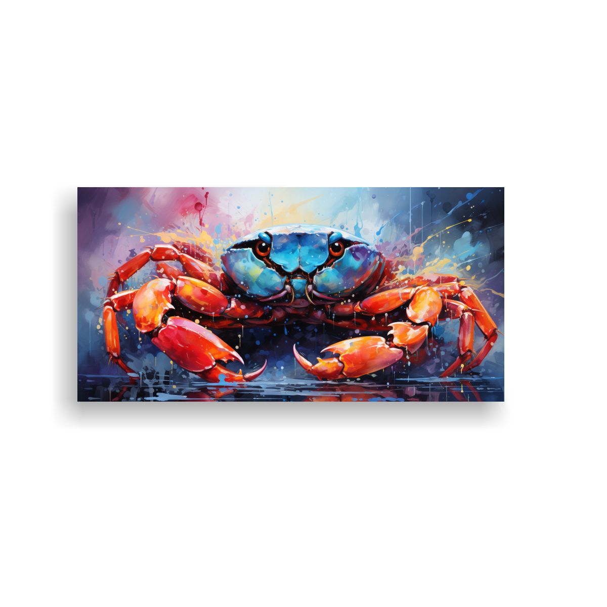 GENERICO - Cuadro De Cangrejo Iridiscente Y Amarillo Maíz A 160x80cm
