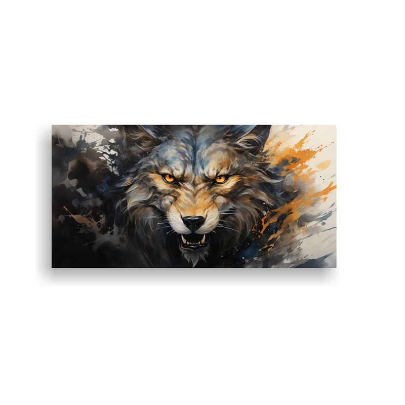 GENERICO - Pintura De Dragón En Acuarelas Y Colores Dorados 160x80cm