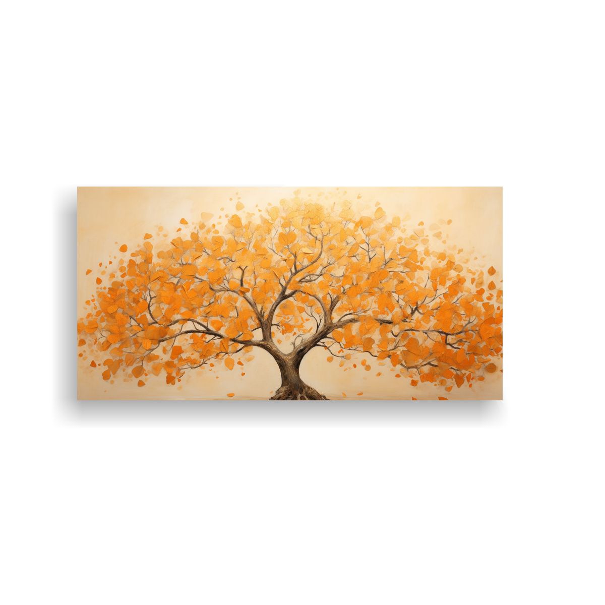 GENERICO - Pintura Abstracta De Un árbol Naranja En Contrast 160x80cm