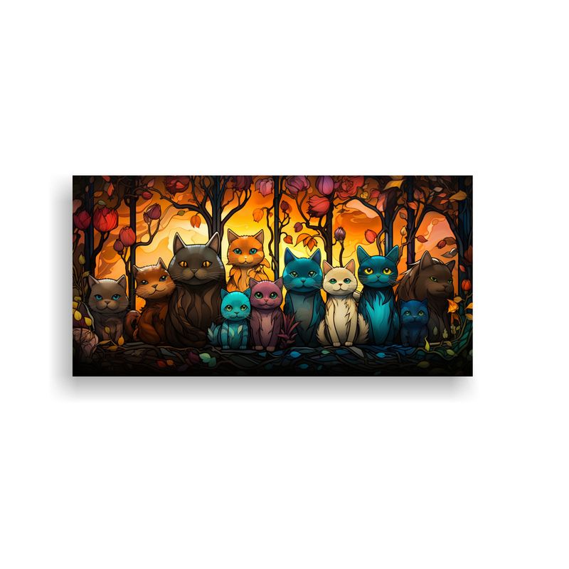 GENERICO - Cuadros Decorativos Digitales De Gatos Adorables E 160x80cm
