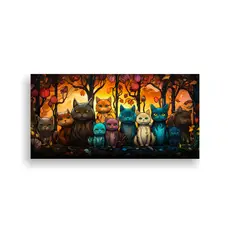 GENERICO - Cuadros Decorativos Digitales De Gatos Adorables E 160x80cm