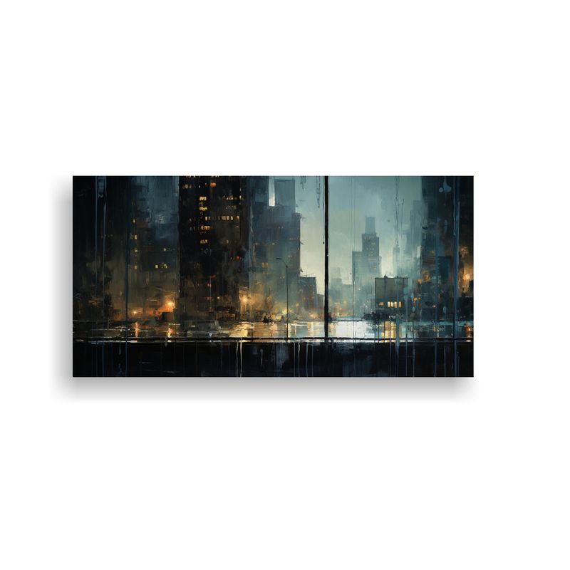 GENERICO - Pintura Abstracta De Ciudad En Acuarela Floral 160x80cm