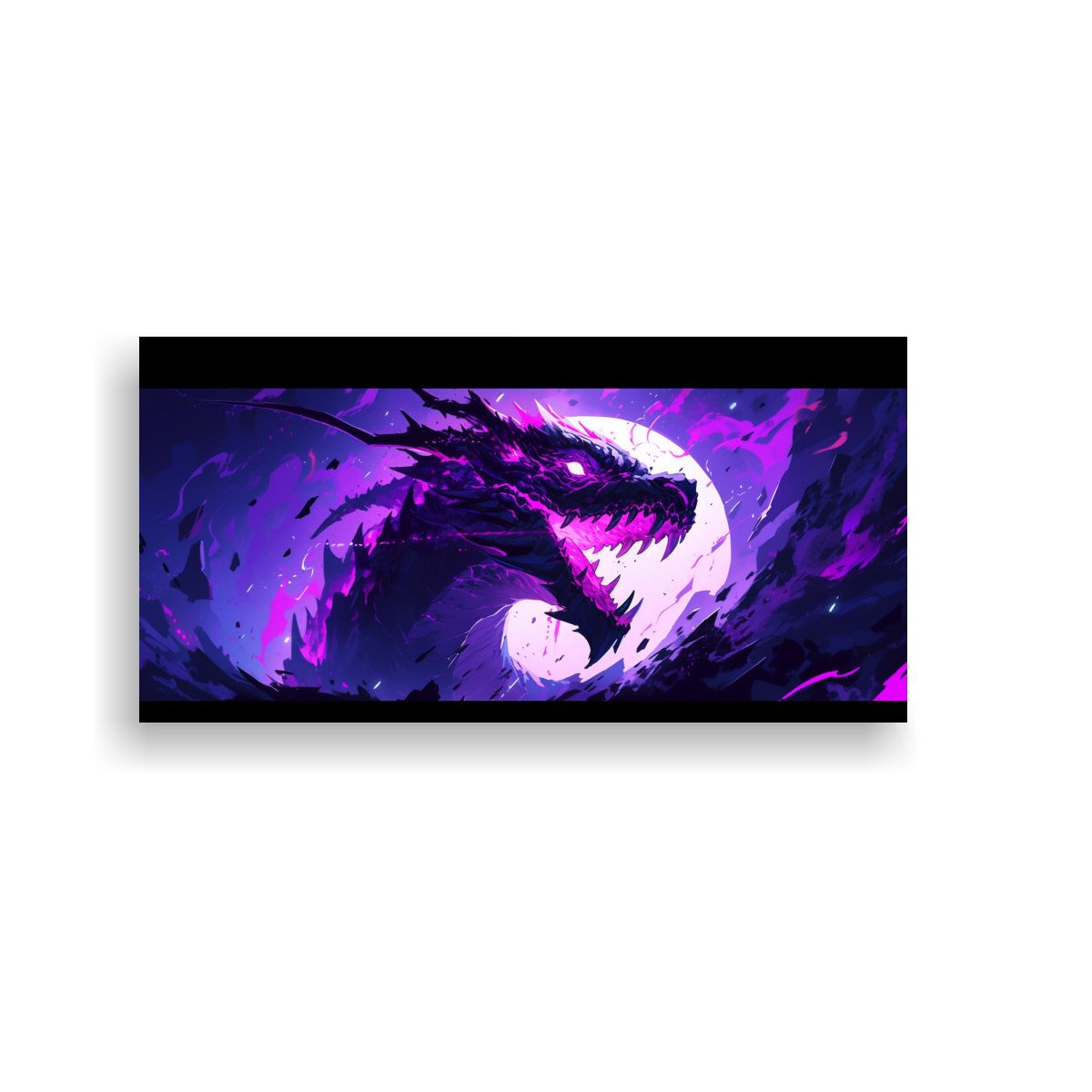 GENERICO - Pintura Decorativa De Dragón En Tonos Morados Con 160x80cm