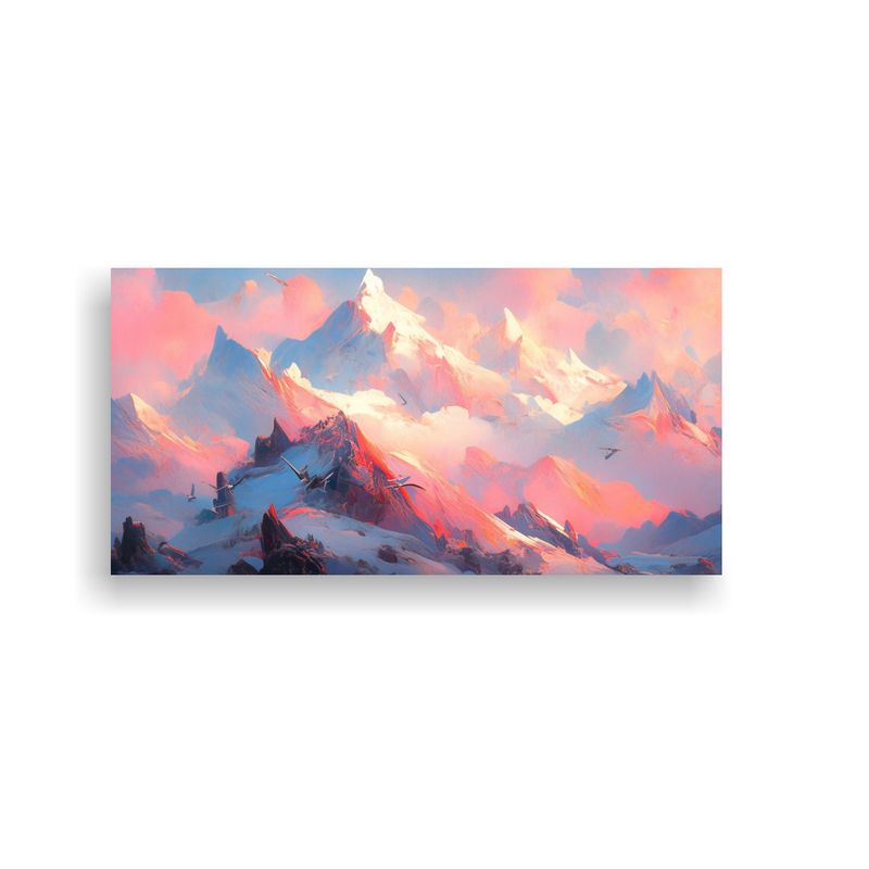 GENERICO - Cuadro Abstracto Rosa En Comedor Espectacular Mont 160x80cm
