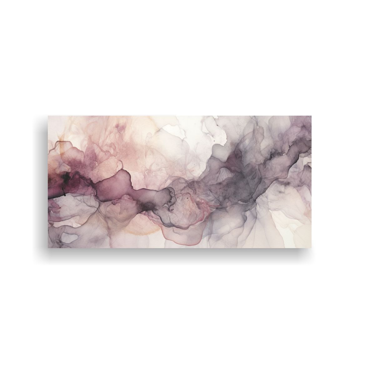 GENERICO - Cuadro Vintage Sala Con Textura Acuarela Gris Y Ma 160x80cm.