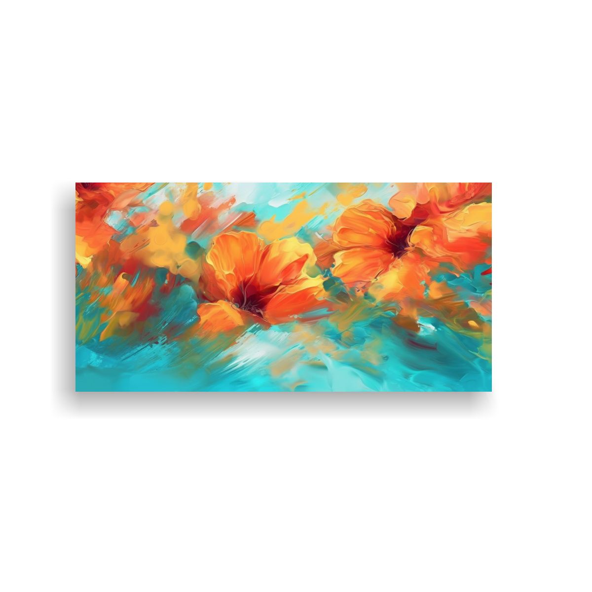 GENERICO - Cuadros Abstractos Modernos En Coral Turquesa Amar 160x80cm