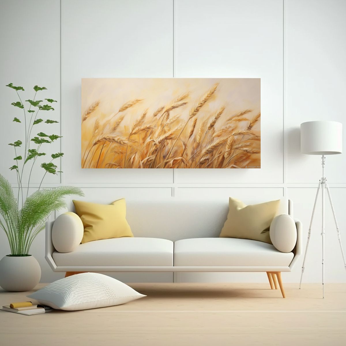 GENERICO - Pintura Abstracta Dinámica De Hierbas En Grano En 160x80cm