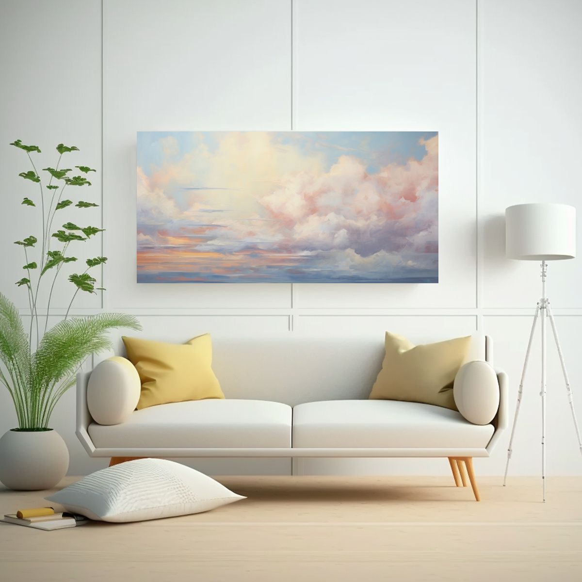 GENERICO - Pintura Abstracta Económica Cielo Matutino Con C 160x80cm