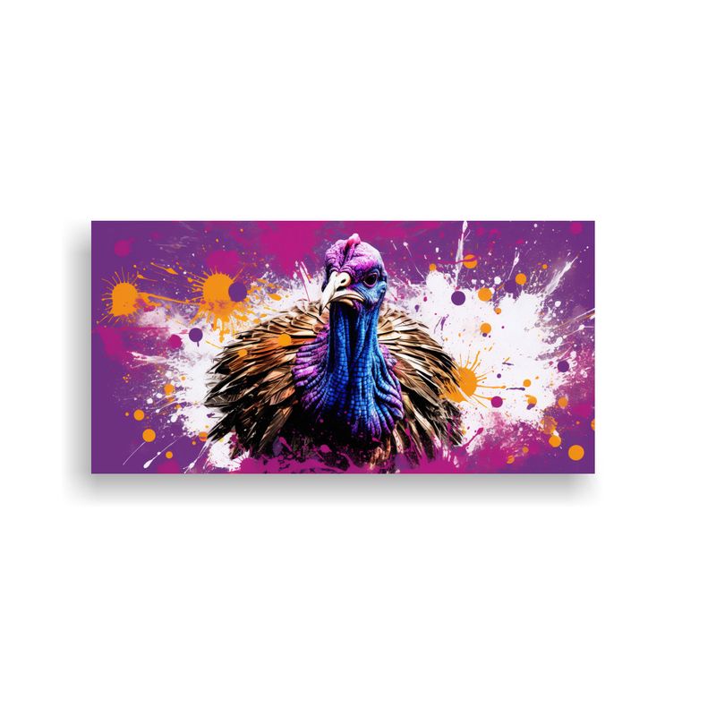 GENERICO - Cuadro Tela Canvas Luminosa Pavos Turcos Morados Y 160x80cm