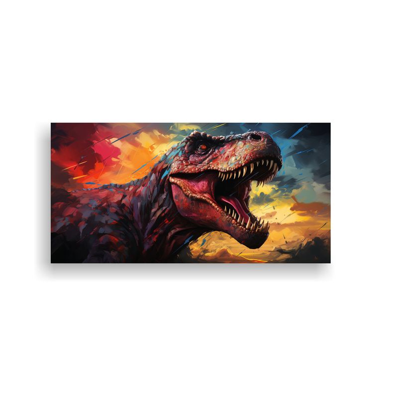 GENERICO - Cuadro Moderno Dinosaurios Legendarios Estilo Pint 160x80cm