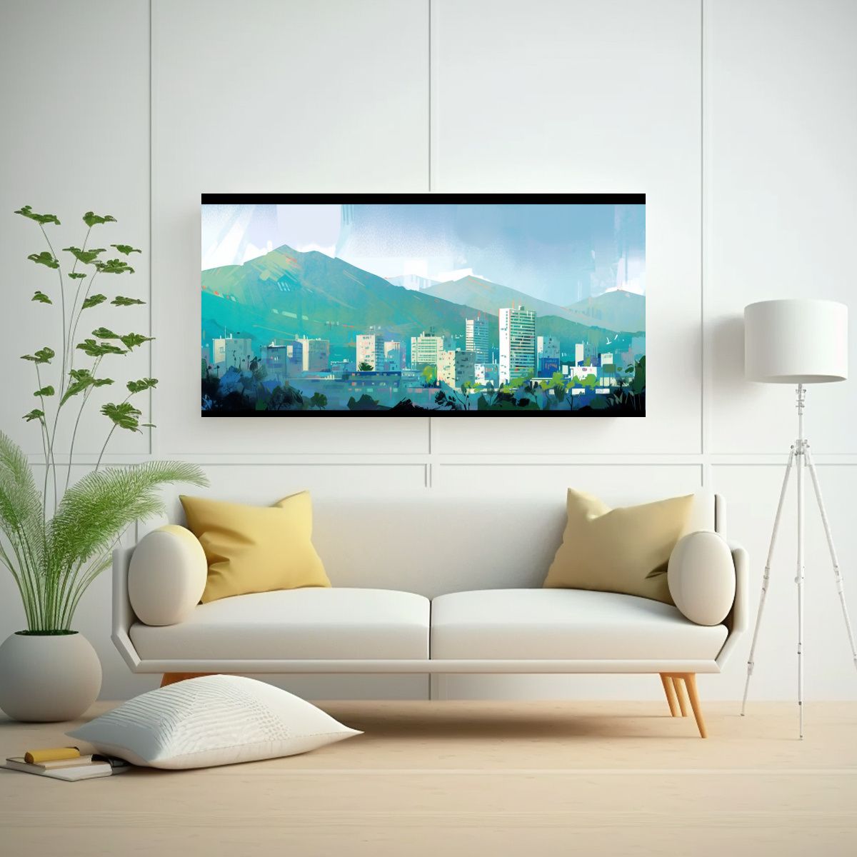 GENERICO - Pinturas Modernas De Santiago En Chile En Tonos Ve 160x80cm