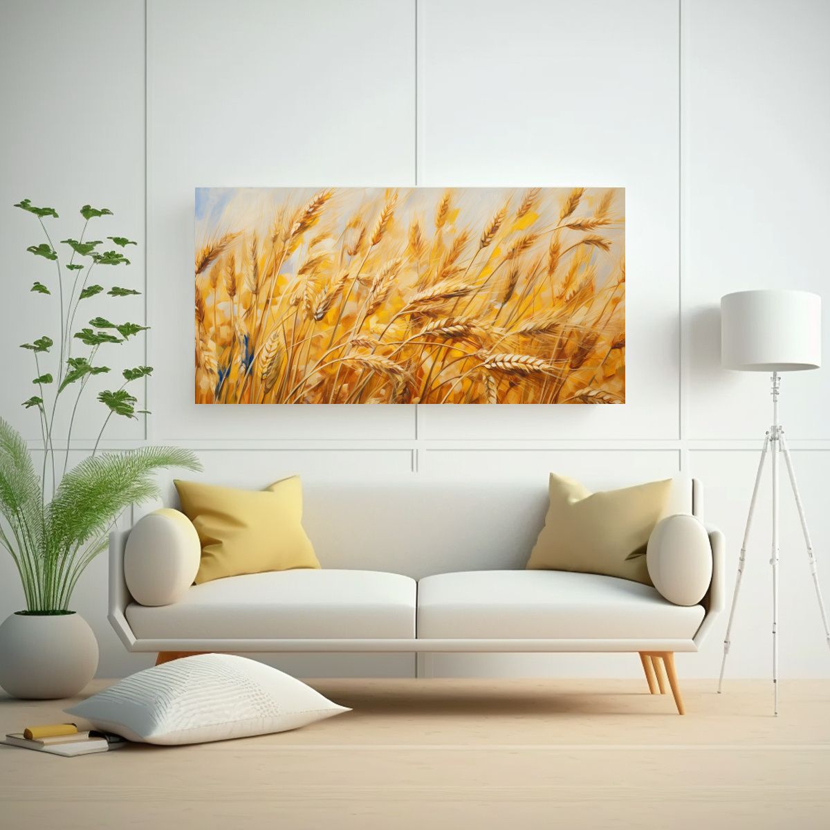 GENERICO - Cuadro Inspirador De Granos De Centeno En Colores  160x80cm