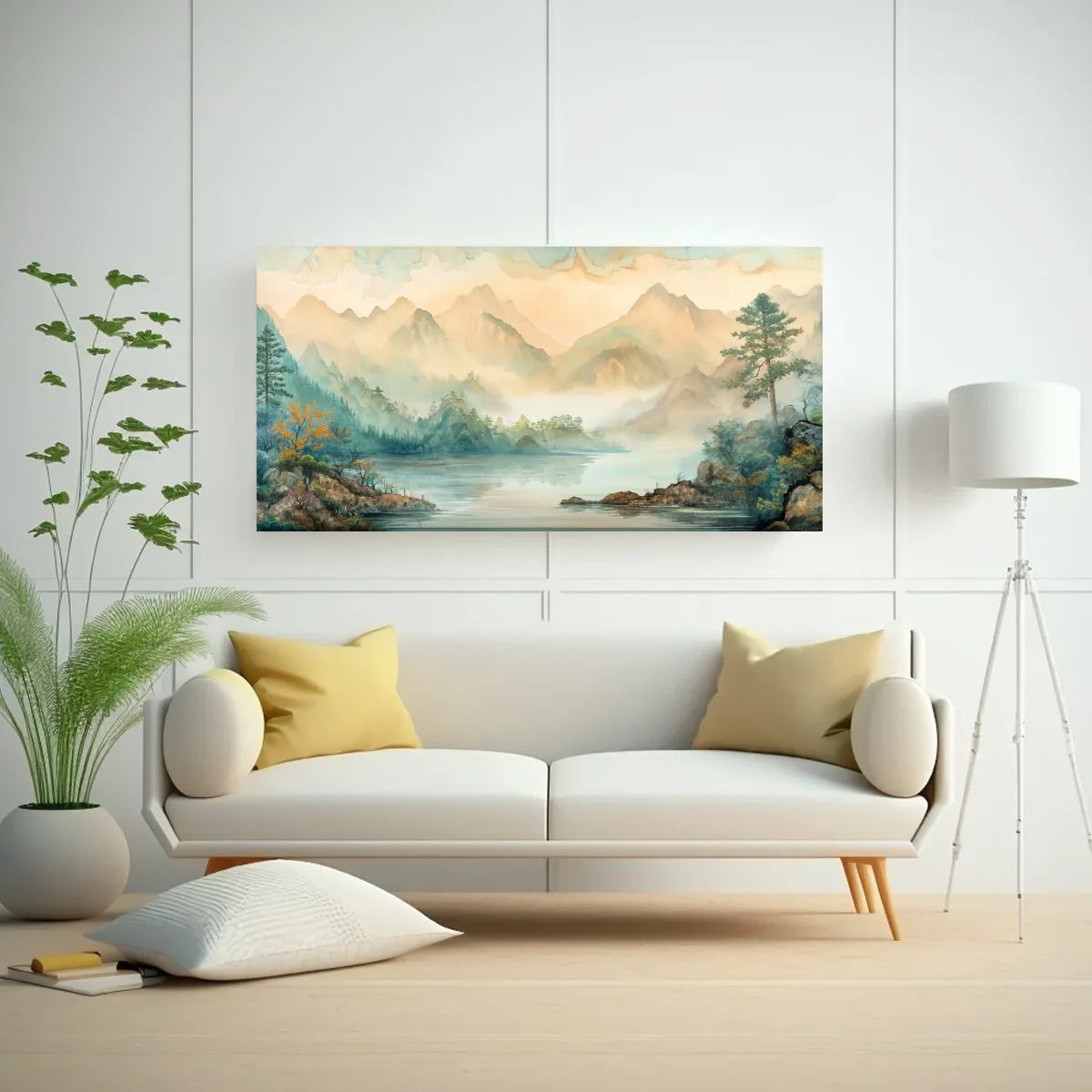 GENERICO - Pinturas Murales Originales De Paisajes Chinos Par 160x80cm.