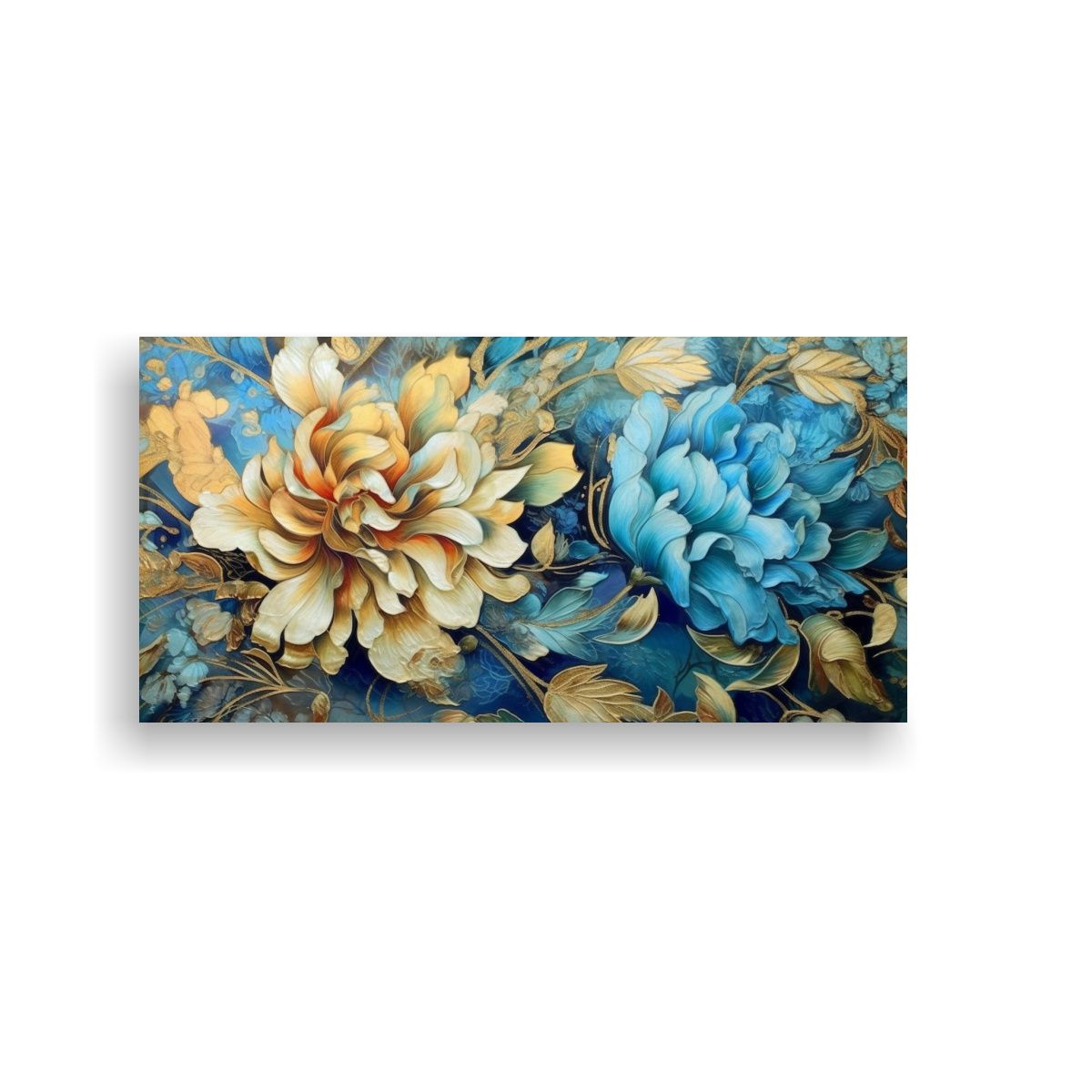 GENERICO - Pintura En Lienzo Con Detalle Creativo De Flores A 160x80cm.
