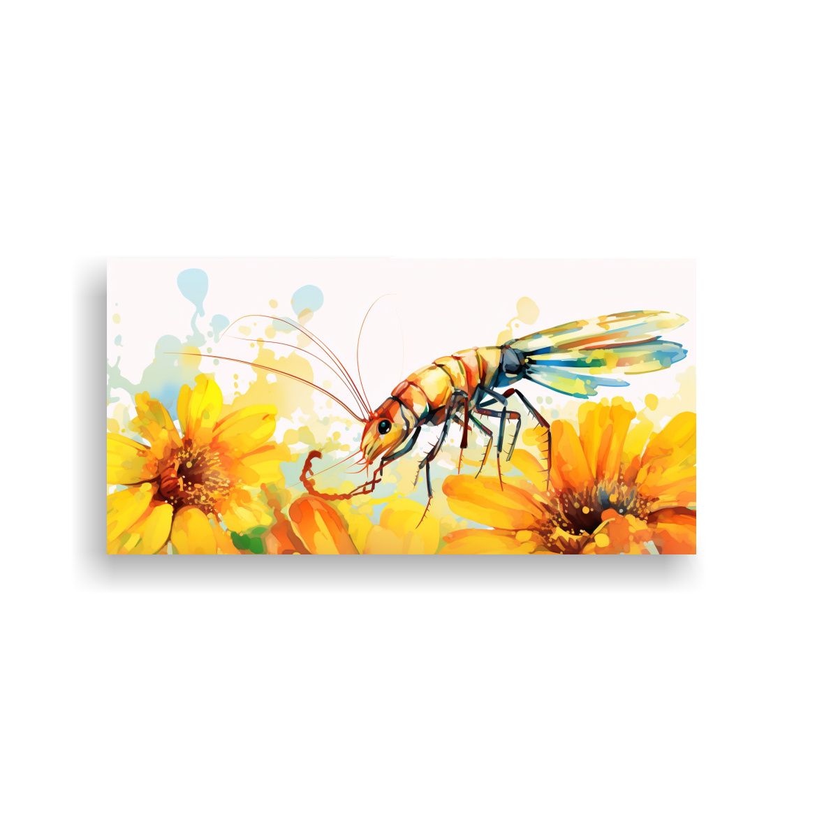 GENERICO - Cuadro Decorativo De Camarón En Colores Delicados 160x80cm