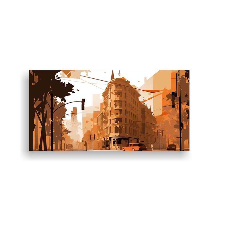 GENERICO - Cuadros De Pared Santiago En Chile En Tonos Marron 160x80cm
