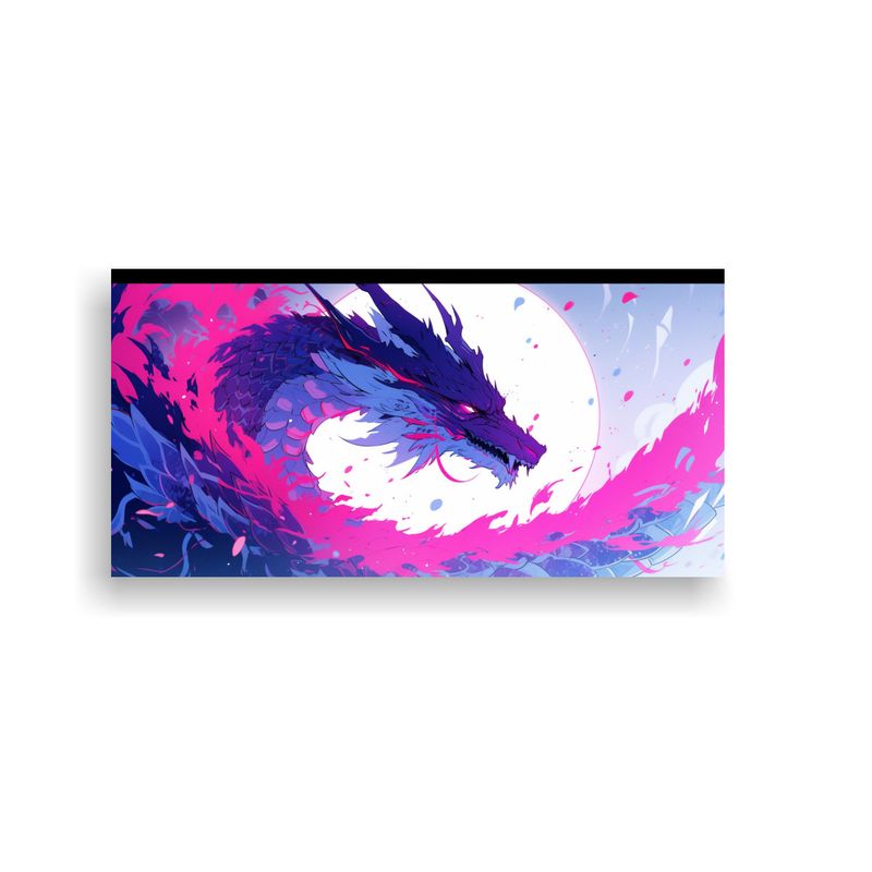 GENERICO - Pinturas Decorativas Dragón En Tonos Rosa Y Azul 160x80cm