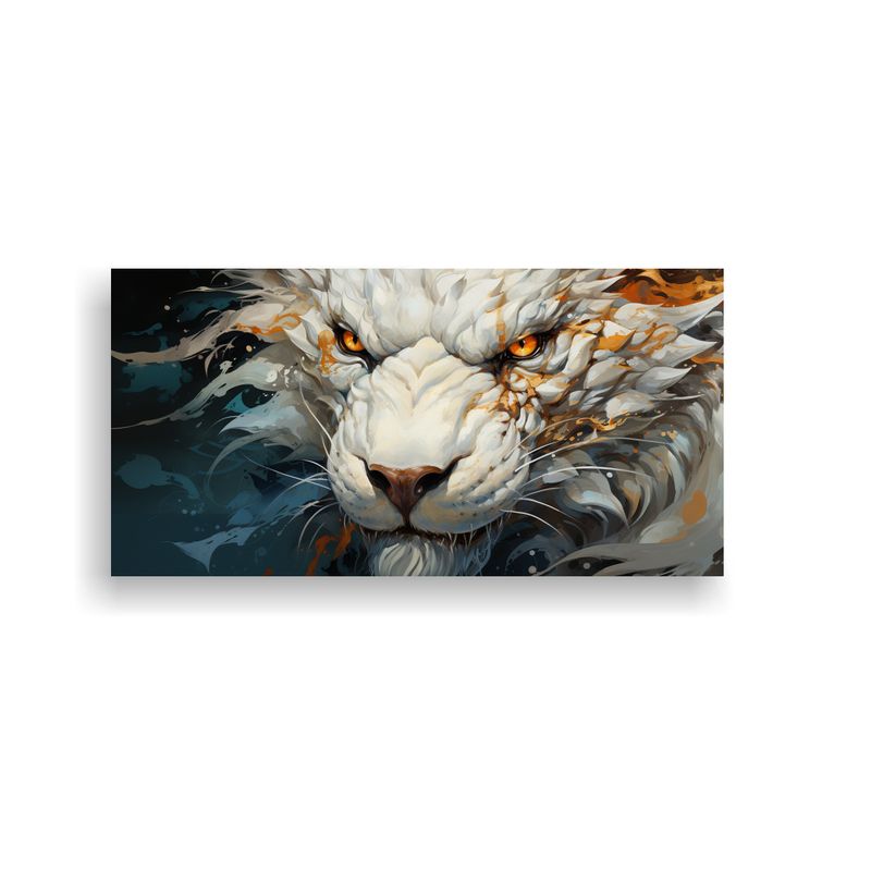 GENERICO - Lienzo De Tela Expresión Fantasía Dragón Blanco 160x80cm