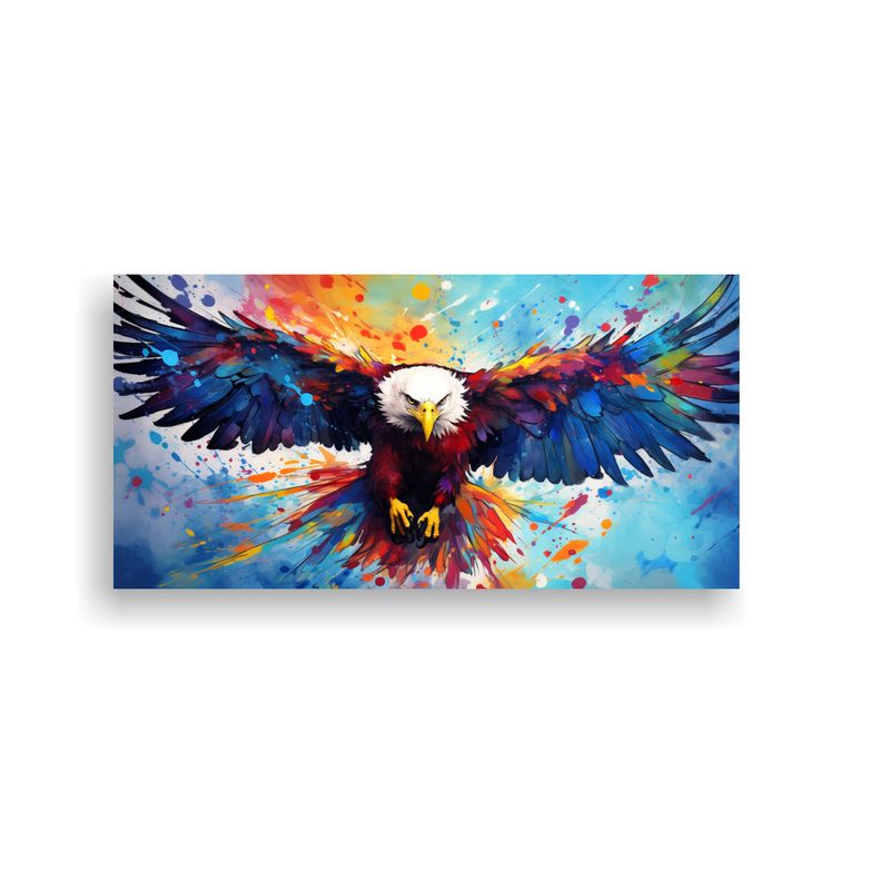 GENERICO - Pintura Neo Pop Art De Águila En Colores Arcoíri 160x80cm
