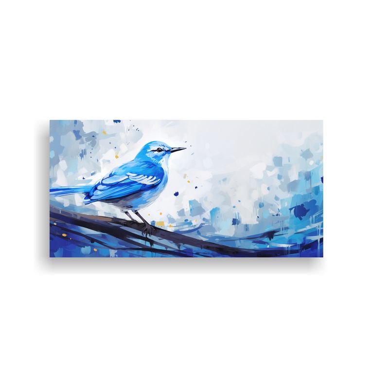 GENERICO - Cuadro Inspiración Época Pájaro En Blanco Y Azu 160x80cm